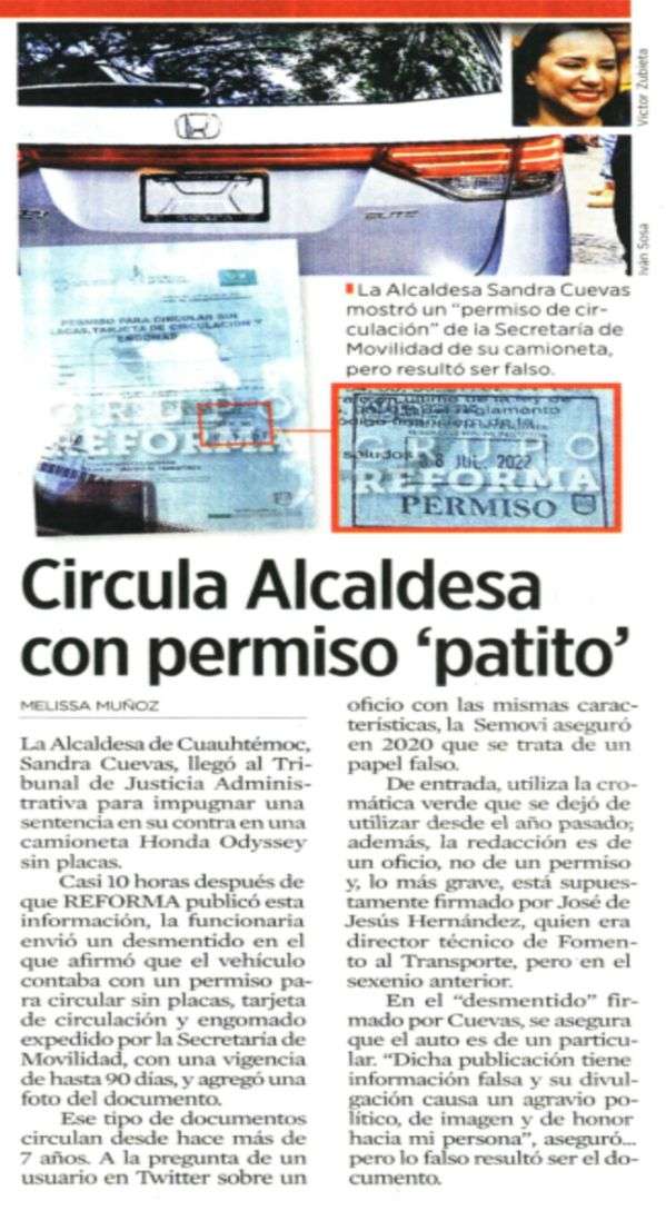 La nota, falsa, no es dueña de la camioneta Honda sino del auto Audi A5